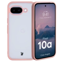 Etui Bizon Case Angelo do Google Pixel 10a, półprzezroczyste z jasnoróżową ramką