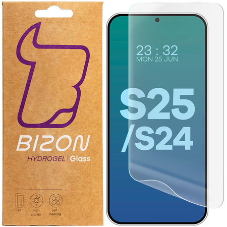 Folia hydrożelowa na ekran Bizon Glass Hydrogel Front Duo do Galaxy S25 / S24, 2 sztuki
