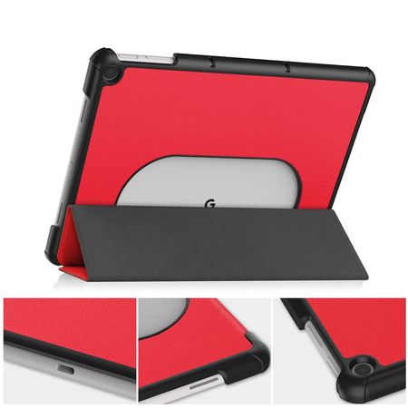 Etui Bizon Case Tab Croc do Google Pixel Tablet, czerwone