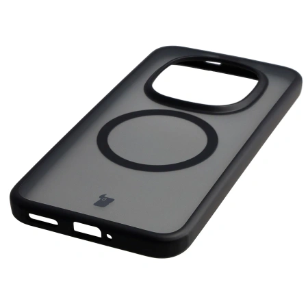 Etui z pierścieniem magnetycznym Bizon Case MatteO do Xiaomi Redmi Note 15 Pro Plus 5G, przydymione-czarne