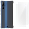 Elastyczne etui + 2x folia na ekran Bizon Case Clear Pack do HTC U24 Pro, przezroczyste