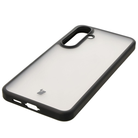 Etui Bizon Case Angelo do Galaxy S24 FE, przydymione z czarną ramką