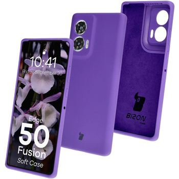 Silikonowe etui Bizon Soft Case do Motorola Edge 50 Fusion, fioletowe
