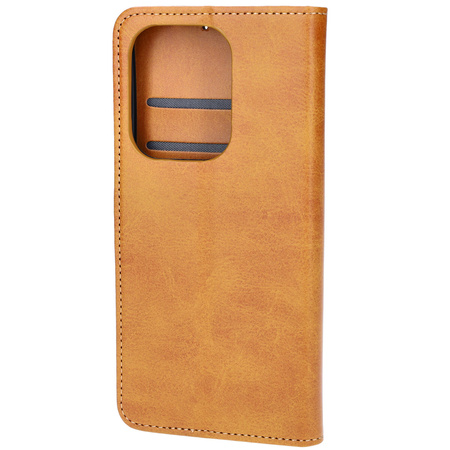 Etui z klapką Bizon Case Pocket do Xiaomi Poco F6, brązowe