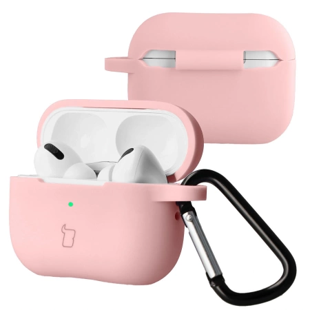 Silikonowe etui z karabińczykiem Bizon Case Headphone Silicone do AirPods 4, jasnozielone