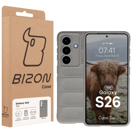 Pancerne etui Bizon Case Tur do Galaxy S26, jasnoszare