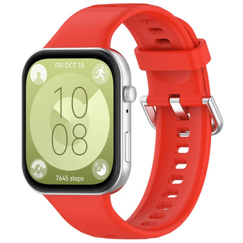 Pasek Bizon Strap Watch Silicone Pro SR do Huawei Watch Fit 3, czerwony