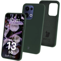 Silikonowe etui Bizon Soft Case do Oppo Reno13, ciemnozielone