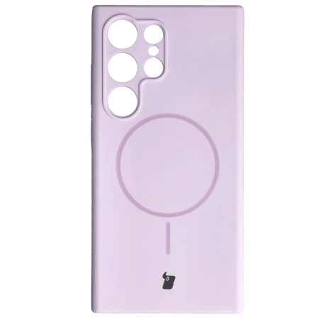 Silikonowe etui z pierścieniem magnetycznym Bizon Soft Case Magnetic do Galaxy S24 Ultra, jasnofioletowe