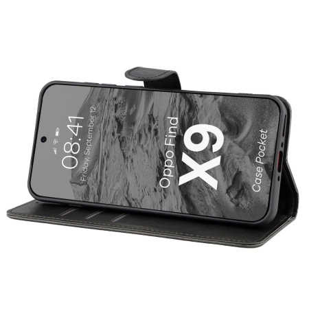 Etui z klapką Bizon Case Pocket do Oppo Find X9, czarne