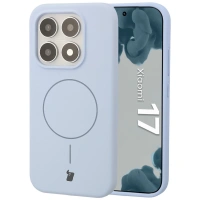 Silikonowe etui z pierścieniem magnetycznym Bizon Soft Case Magnetic do Xiaomi 17, błękitne