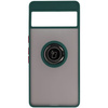 Etui z uchwytem na palec Bizon Case Hybrid Ring do Google Pixel 7 Pro, przydymione z ciemnozieloną ramką