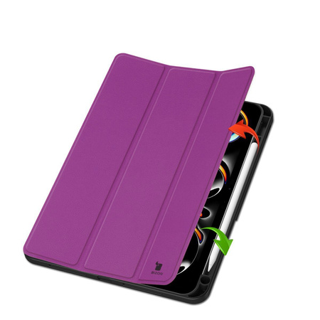 Etui Bizon Case Tab Lizard do iPad Pro 11" 2025 / 2024, ciemnofioletowe