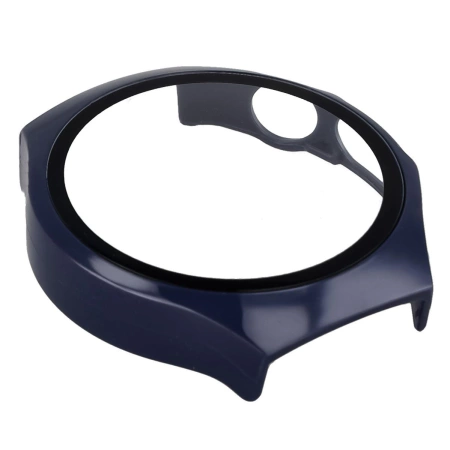 Etui ze szkłem do zegarka Bizon Case Watch Adamo do Huawei Watch 5 42 mm, niebieskie