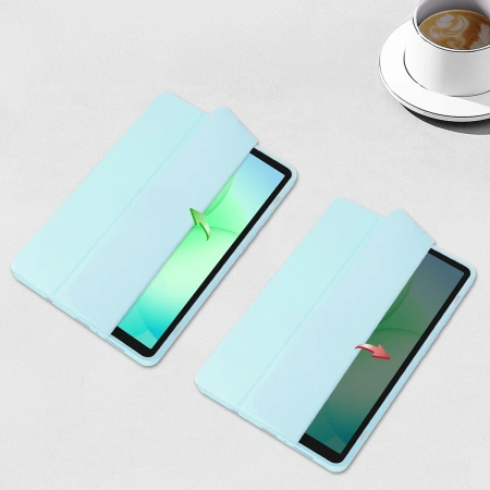 Etui z klapką Bizon Case Tab Clear Matt do Galaxy Tab A11 / A9, błękitne