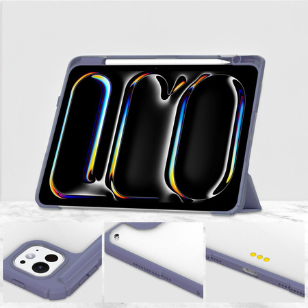 Etui Bizon Case Tab Clear Matt do iPad Pro 13" 2025 / 2024, lawendowe