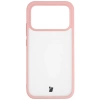 Etui Bizon Case Angelo do Xiaomi POCO F8 Pro, półprzezroczyste z jasnoróżową ramką