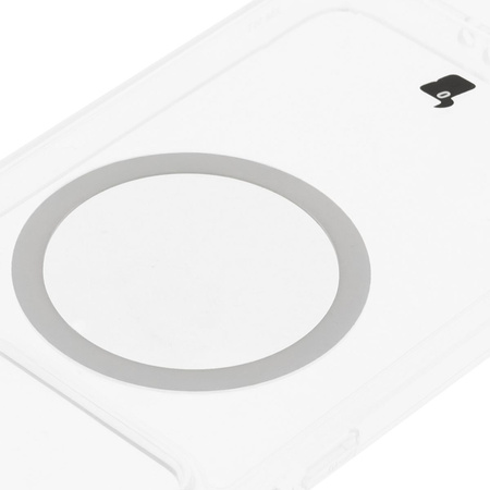 Etui z pierścieniem magnetycznym Bizon Case CrystalO do Xiaomi 14T, przezroczyste