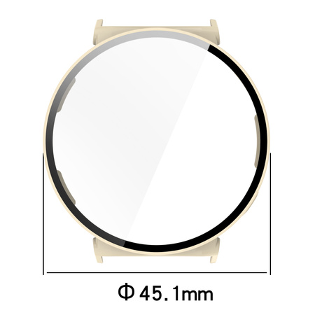 Etui ze szkłem do zegarka Bizon Case+Glass Watch do Huawei Watch GT 5 41 mm, beżowe