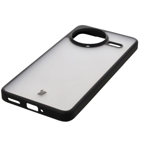 Etui Bizon Case Angelo do Xiaomi Poco F7 Ultra, półprzezroczyste z czarną ramką