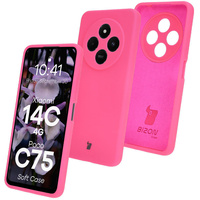 Silikonowe etui Bizon Soft Case do Xiaomi Redmi 14C 4G / Poco C75, neonowo-różowe
