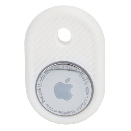 Etui Bizon Case Locator Travel do Apple AirTag, białe