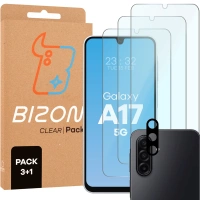 3x Szkło hartowane + szybka na aparat Bizon Glass Clear Pack do Galaxy A17 5G