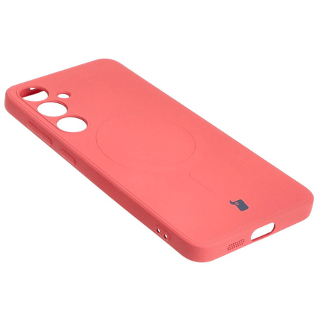 Etui Bizon Case Silicone Magnetic Sq do Galaxy S24 Plus, brudny róż