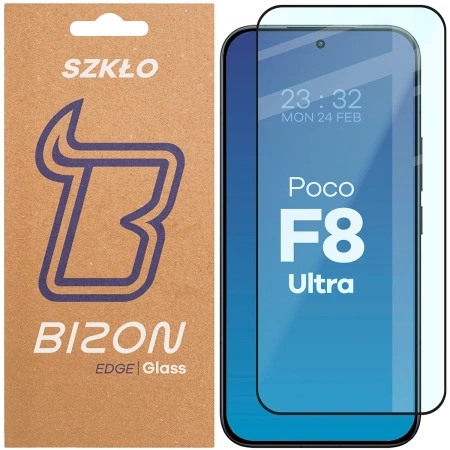Szkło hartowane Bizon Glass Edge 2 do Xiaomi POCO F8 Ultra, czarna ramka