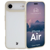 Etui Bizon Case Angelo do iPhone Air, półprzezroczyste z beżową ramką
