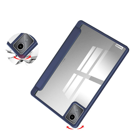 Etui Bizon Case Tab Clear Matt do Lenovo Tab M11 1 gen., granatowe