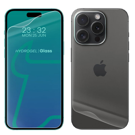 Folia hydrożelowa na tył i przód Bizon Glass Hydrogel Pack do iPhone 15 Pro