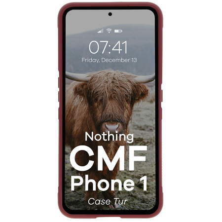 Pancerne etui Bizon Case Tur do Nothing CMF Phone 1, burgundowe