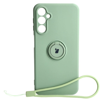 Etui Bizon Case Silicone Ring Sq do Samsung Galaxy A24, jasnozielone