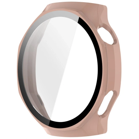 Etui ze szkłem do zegarka Bizon Case Watch Adamo do Huawei Watch GT6 Pro 46 mm, różowe