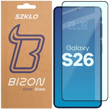 Szkło hartowane Bizon Glass Edge 2 do Galaxy S26, czarna ramka
