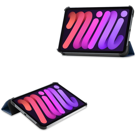 Etui Bizon Case Tab Croc do Apple iPad Mini (A17 Pro) 2024 / iPad Mini 6 2021, granatowe