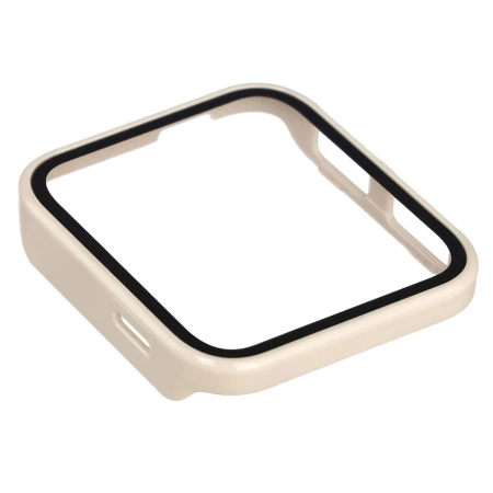 Etui ze szkłem do zegarka Bizon Case+Glass Watch do Garmin Venu X1, beżowe