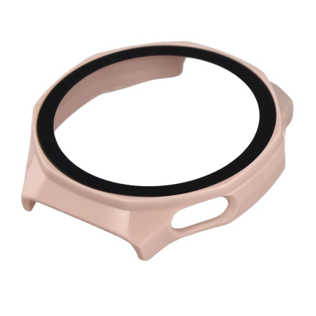 Etui ze szkłem do zegarka Bizon Case+Glass Watch do Huawei Watch GT6 Pro 46 mm, różowe