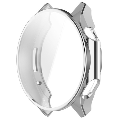 Etui z osłoną ekranu Bizon Case Watch Felipe do OnePlus Watch 3 / Oppo Watch X2, srebrne