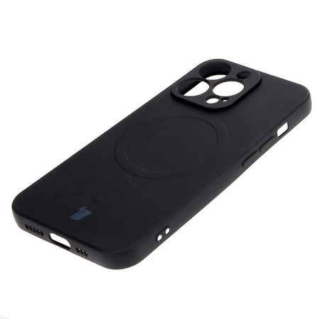 Etui silikonowe z pierścieniem magnetycznym Bizon Case Silicone Magnetic do iPhone 13 Pro, czarne