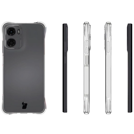 Elastyczne etui + 2x szkło hartowane Bizon Case Clear Pack do Motorola Moto E15