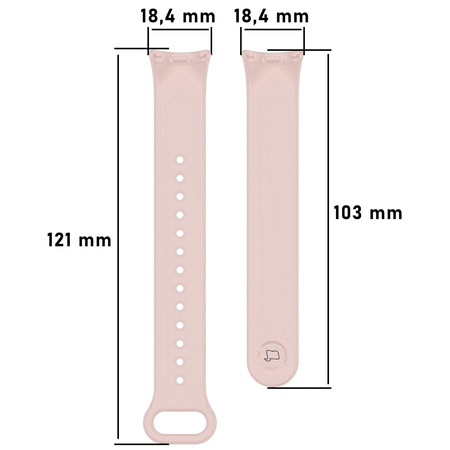 Pasek Bizon Strap Watch Dots do Xiaomi Mi Smart Band 8, jasnoróżowy