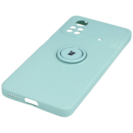 Etui Bizon Case Silicone Ring do Xiaomi Poco X4 Pro 5G, turkusowe