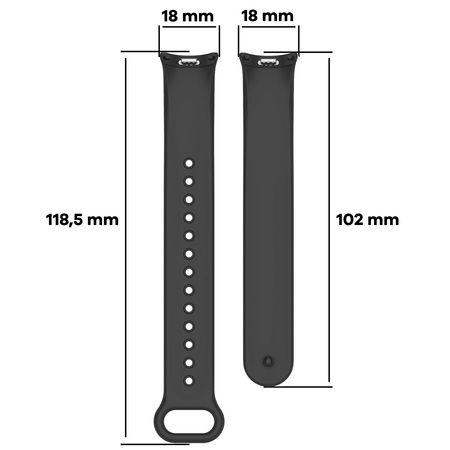 Silikonowy pasek Bizon Strap Watch Silicone do Xiaomi Smart Band 9 / 9 NFC / 8, ciemnoszary