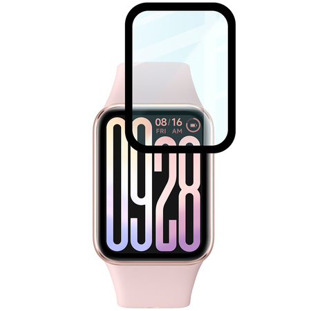 Szkło hybrydowe Bizon Glass Watch Edge Hybrid dla Xiaomi Smart Band 9 Pro, czarne