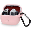 Silikonowe etui z karabińczykiem Bizon Case Headphone Silicone do Galaxy Buds 3/3 Pro/3 FE, jasnoróżowe
