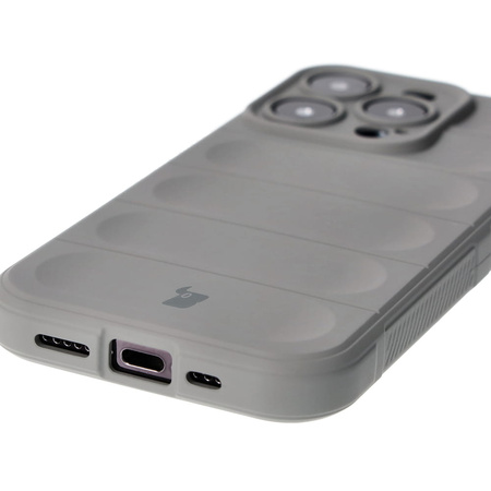 Pancerne etui Bizon Case Tur do iPhone 15 Pro, jasnoszare