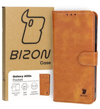 Etui z klapką Bizon Case Pocket do Galaxy A05s, brązowe