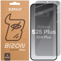 Prywatyzujące szkło hartowane Bizon Glass Clear Shadow Duo do Galaxy S25 Plus / S24 Plus, przyciemniane, 2 sztuki